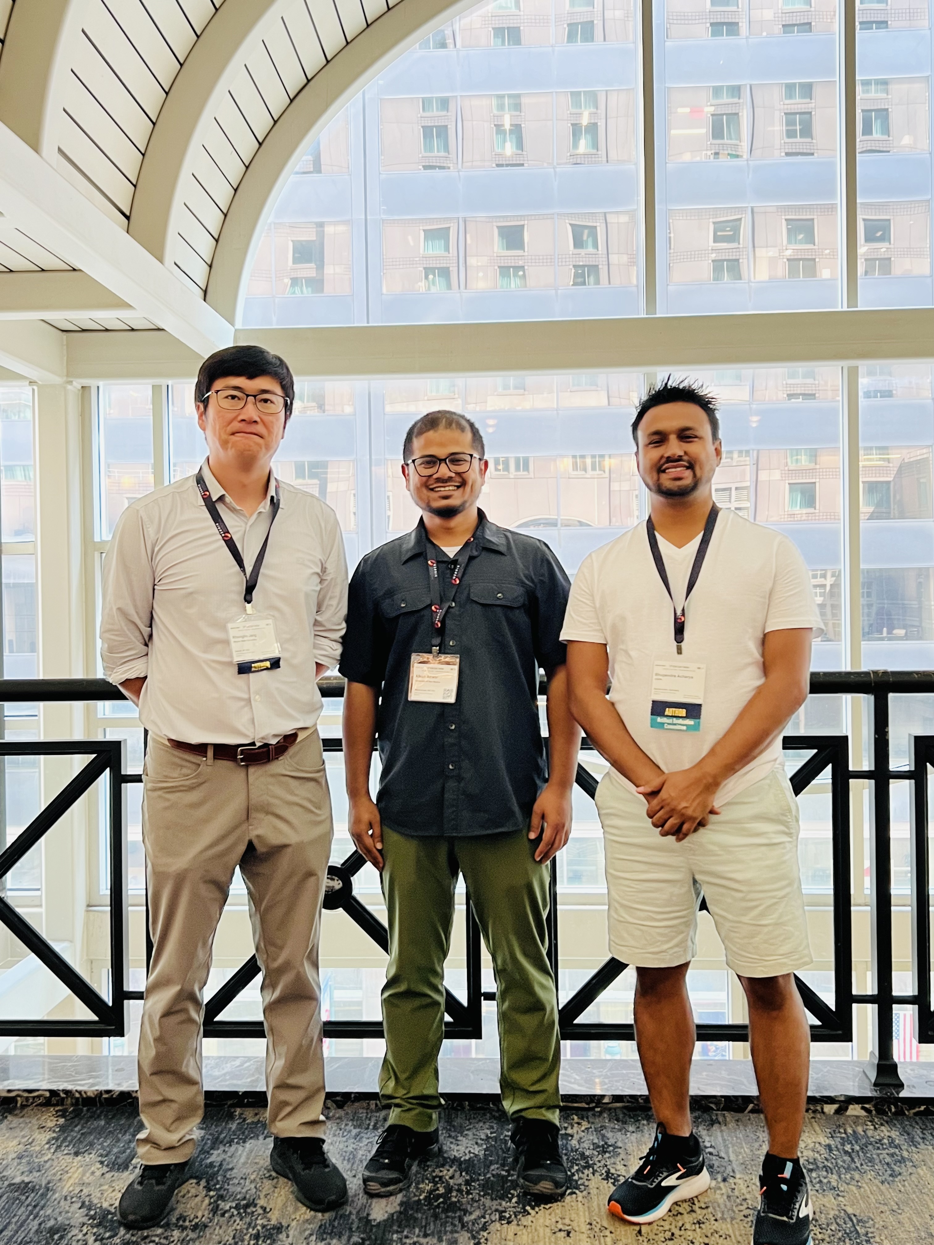 Lab members at a conference