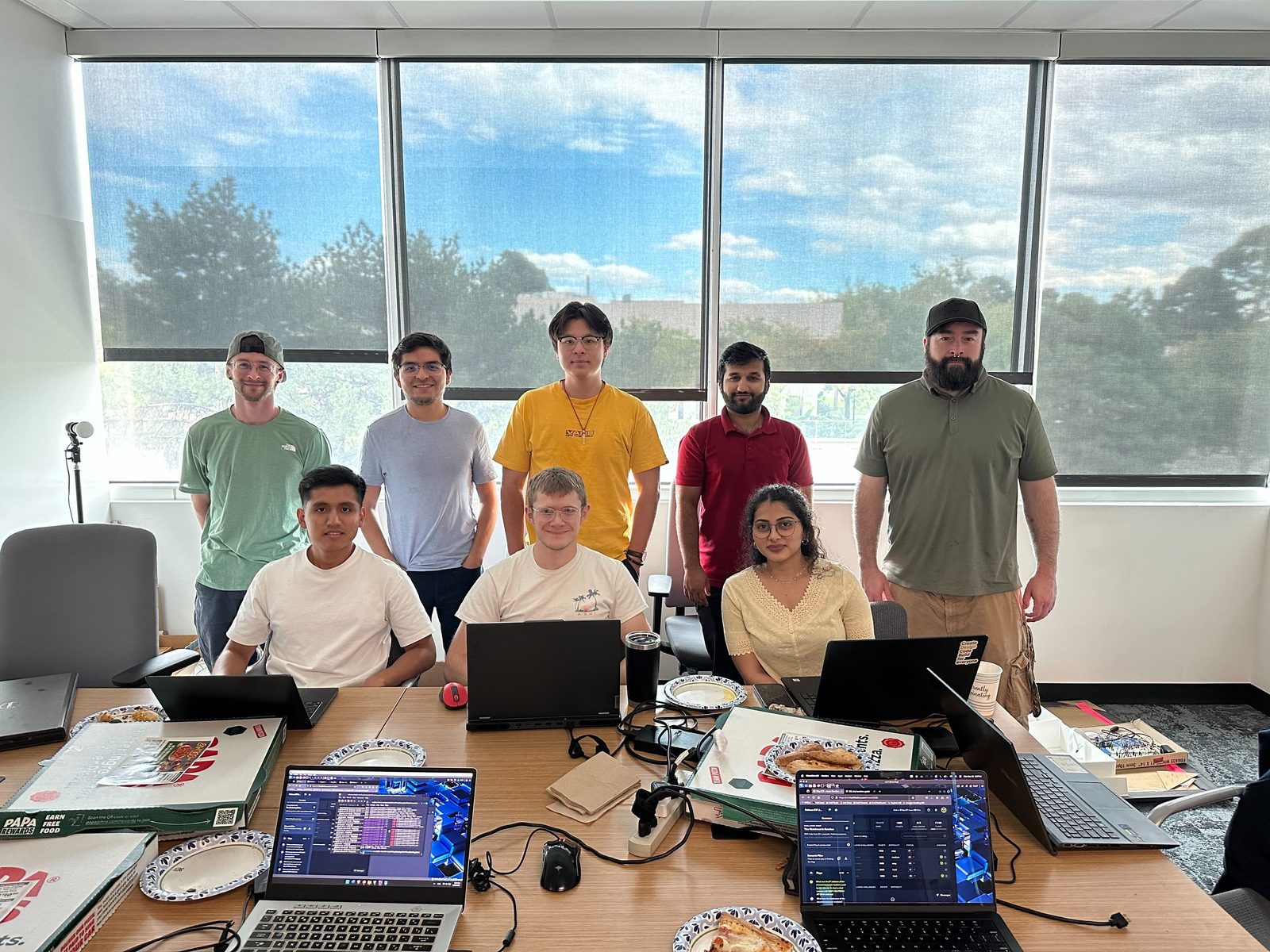 Lab members during a group work session