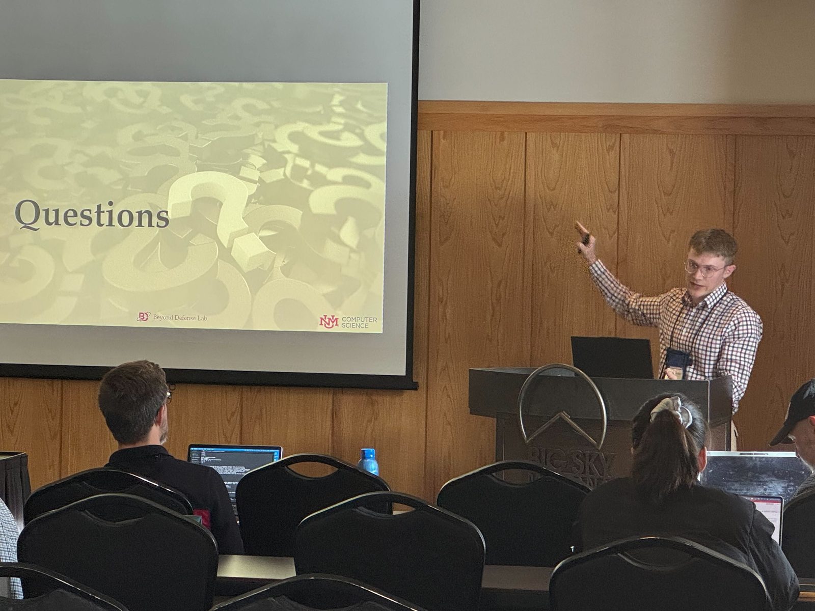 Q&A session at a lab research talk
